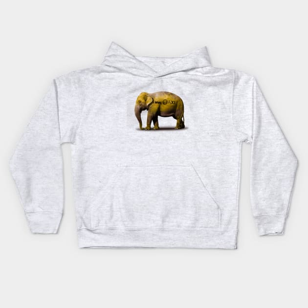 NYC Elephant Taxi Kids Hoodie by Vin Zzep